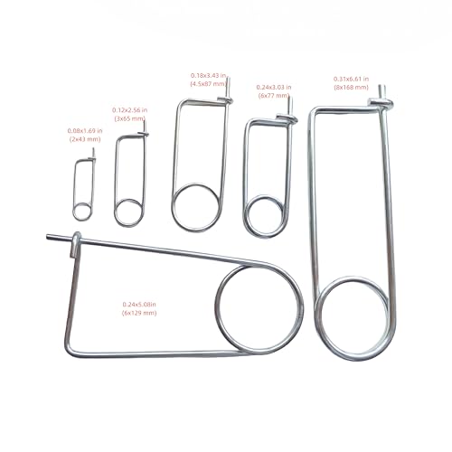 Steel Brooch Shape Open Safety pin Spring pin, Quick Lock line Lock pin Locking Fasteners for Farm Lawn Garden Hooks (0.31x6.61 in(8x168 mm)-2Pcs) 0.31x6.61 in(8x168 mm)-2Pcs