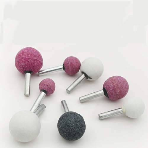 Ball Grinding Bits 6mm x 20mm Grinding Wheel Head White Corundum Ball Rotary Burr for Ceramic Stone Metal DIY Grinding 10pcs 20mm Diameter