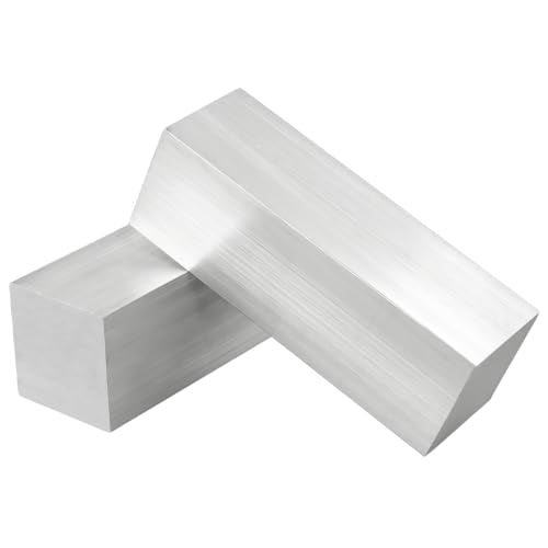 Aluminum Flat Bar 6061, 4 Pcs, 6 x 2 x 2 Inch, Solid Extruded Lathe Bar for Industrial, DIY Craft, Handiwork