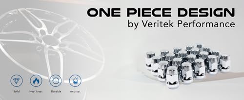 Set of 20 Veritek 12x1.25mm 1.4" 35.5mm Length 3/4 19mm Hex 1 Piece Chrome Acorn Bulge Conical Seat Lug Nuts for Infiniti Nissan Subraru Select Factory Conical Style & Aftermarket Custom Wheels