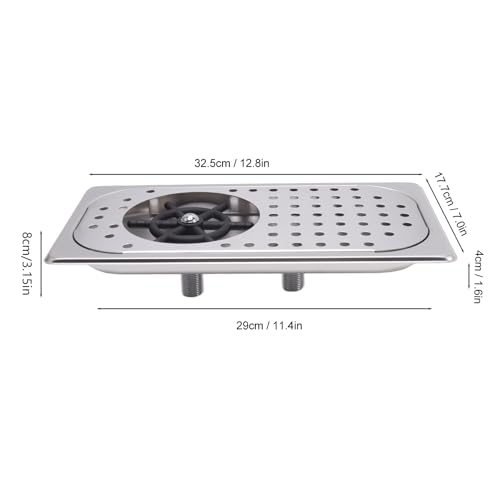 Pitcher Rinser, 304 Stainless Steel Glass Washer with Drip Tray Hose for Home Kitchen Bar Multi Angle Cup Cleaner for Coffee Cups Beer Glasses (Stainless Steel Color A) Stainless Steel Color A
