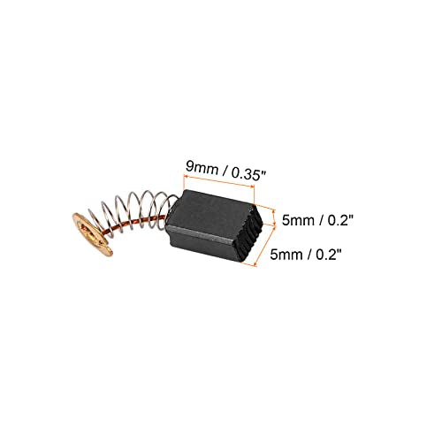 Carbon Brushes 13mm x 9mm x 6mm Black Gold Tone Pack of 2 | For power motor
