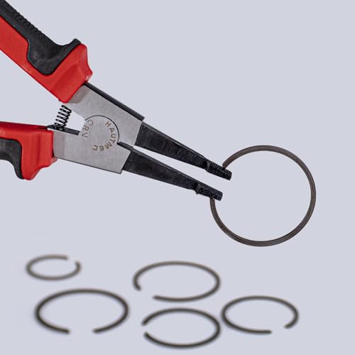 HAUTMEC 5-Piece Snap Ring Pliers Set, 7" Internal/External Circlip Pliers with Straight, 90° Bent & Flag Tip Lock Ring Pliers, Forged CRV Steel, for Automotive & Machinery