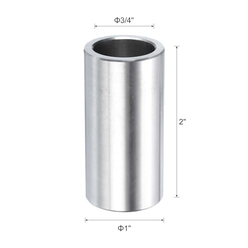 uxcell 10pcs Stainless Steel Spacer 3/4" Bore x 1" OD x 2" Length Screw Standoff Bushing Plain Finish Round Metal Spacer for 3/4 Screws Bolts and Rods 3/4" x 1" x 2"