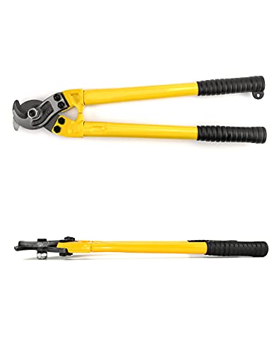QWORK Hardened Cable Cutter, 18" Heavy Duty Stainless Steel Wire Rope Cutter for Cutting Steel Wire