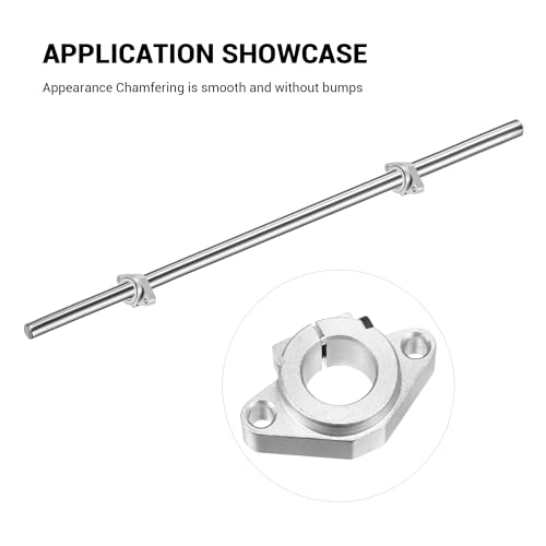 SHF16 Linear Motion Rail Clamping Rod Rail Guide Support, 4 Pack Aluminum Flange Mount Linear Motion Slide Rail Guide Blocks Shaft Support for 16mm Linear Motion Guides (4 Pack) 16mm Linear Motion Shaft Shf16 Shaft Support - Silver