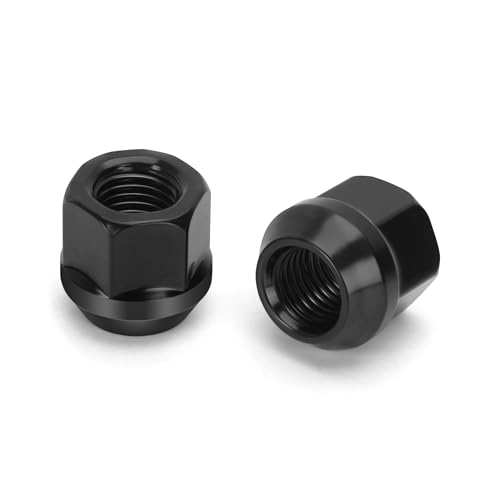 KSP M12x1.5 Open End Wheel Lug Nuts, 16PCS ATV Lug Nut 19mm 3/4" Hex 21mm 0.83" Height for Polaris Ranger 1000 XP RZR, Black Open Ended Cone Conical Taper Acorn Bulge Seat Wheel Nut for ATV Vehicles M12X1.5-Hex 19mm
