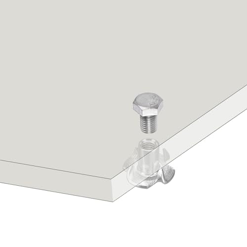 uxcell 5/16"-18 T-nut 50pcs 304 Stainless Steel 4 Pronged Tee Nuts for Furniture Woodwork Cabinetry Threaded Insertion