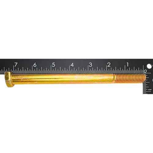 1/2"-13 x 7 Grade 8 Hex Bolts (4-Pack) SAE J429 High-Strength Coarse Thread Fasteners for OEM, MRO & Industrial Applications | 7.0" Yellow Zinc Plated Bolts Only 4
