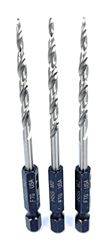 FTG USA Countersink Drill Bit Set 6 Pc #6 (9/64") Wood Countersink Drill Bit Pro Pack Countersink Set, with 3 Replacement Tapered Countersink Bits 9/64", 1 Stop Collar, 1 Hex Wrench