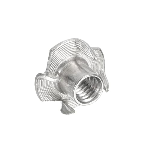 uxcell 5/16"-18 T-nut 50pcs 304 Stainless Steel 4 Pronged Tee Nuts for Furniture Woodwork Cabinetry Threaded Insertion