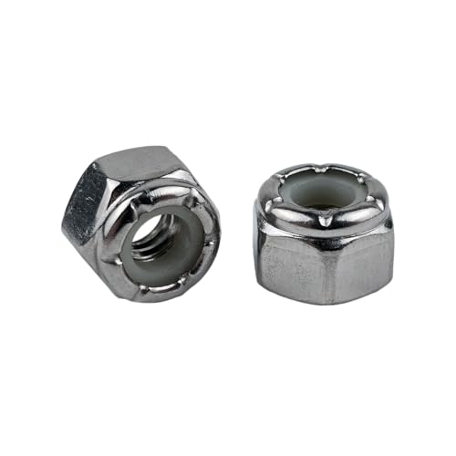 1/4" x 5/8" Flat Washers and 1/4"-20 Nylon Insert Locknuts Bundle 304 Stainless Steel 18-8 SS Pack of 50 Each