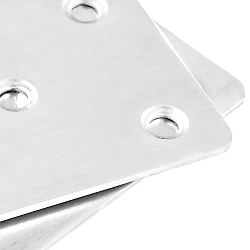 30 Packs 4x2 Inches Stainless Steel Flat Straight Brace Brackets, Mending Joining Plates, Metal Mending Plates with Screws for Furniture Repairing, 2 mm Thickness 30 PCS 4x2 In