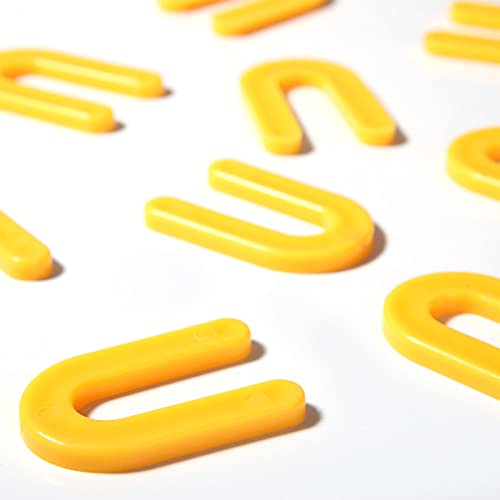 300 Pack 3/16 Inch Plastic U-Shape Tile Spacers, Horseshoe Shims for Leveling and Aligning Marble, Granite, Stone and Large Format Tiles (Yellow, 300pcs) Yellow 300