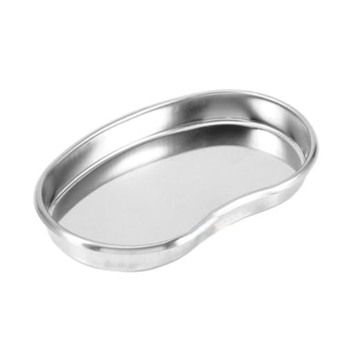 Stainless Steel Kidney Tray Small Medical Curved Shape Professional Surgical Tray for Medical Waste Instruments (19cm x 11cm x 2.5cm)