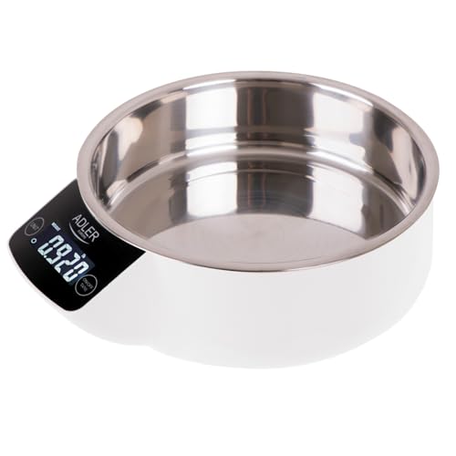 ADLER Kitchen Scales with Bowl - Maximum Capacity 5 kg, Measures the Volume of Water and Milk