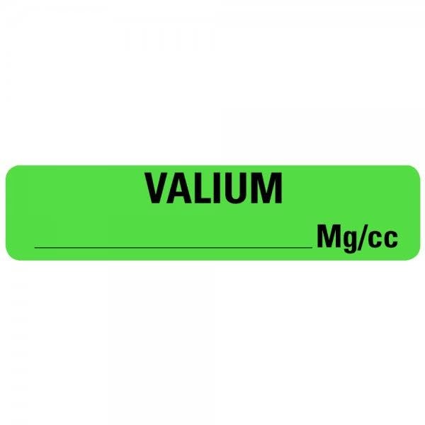 Valium Mg/cc Labels 0.3750" x 1.625"