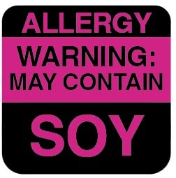 ChromaLabel 1 Inch Permanent Square, Color Code Allergy Warning Labels: 1,000/PACK, Soy Allergy
