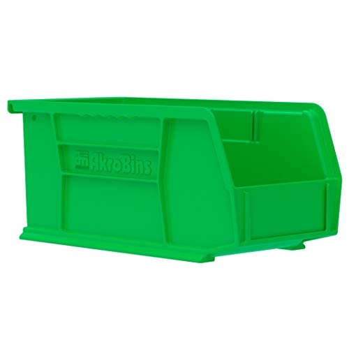 Akro-Mils 30230 AkroBins Plastic Hanging Stackable Storage Organizer Bin, 11-Inch x 5-Inch x 5-Inch & 41230 Crosswise Width Plastic Divider for 30230 AkroBin Storage Bins, Black, (6-Pack)