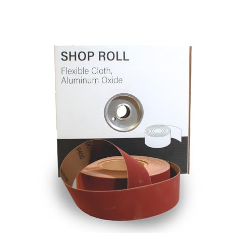 VSM 2" x 50yd (150'), 400 Grit (Ultra Fine) Aluminum Oxide Sanding Shop Roll, F-Weight Cotton Cloth Backed Sandpaper Roll for Hand Finishing, Woodworking, Metal Working, Polishing