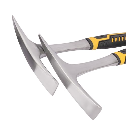 2 Pack 28 OZ Rock Pick Hammer - Professional Forged Brick and Geology Tool, Chipping Hammer for Welding, Superior Pick Axes for Digging & Sheet Metal
