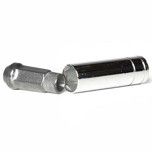 Circuit Performance Forged Steel Extended Open End Hex Lug Nut for Aftermarket Wheels: 12x1.25 Hyper Black - 20 Piece Set + Tool