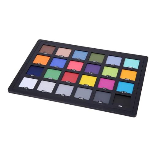 Color test card for camera calibration, digital color correction, 24-color card test for color matching in photo and video editing palette board