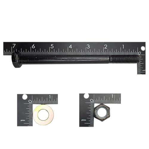 1/2"-13 x 6-1/2" Grade 8 Hex Bolts (4-Pack) with Washers and Nuts SAE J429 High-Strength Coarse Thread Fasteners for OEM, MRO & Industrial Applications | 6.5" Plain Black Finish Bolts, Washers, Nuts 4