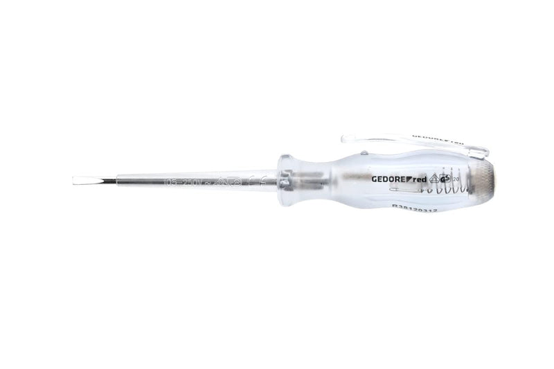GEDORE red test screwdriver with impact counter, measuring range 105 - 250 volts, blade length 70 mm, phase tester, R38120312