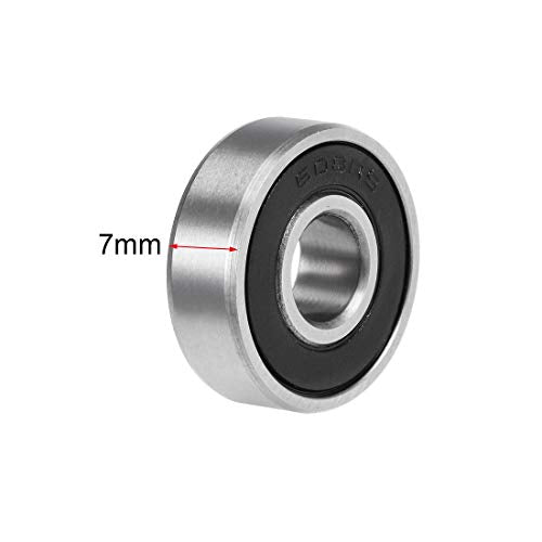 sourcing map 608-2RS Deep Groove Ball Bearings 8mm x 22mm x 7mm Double Sealed Chrome Steel Z2 10pcs 8x22x7mm