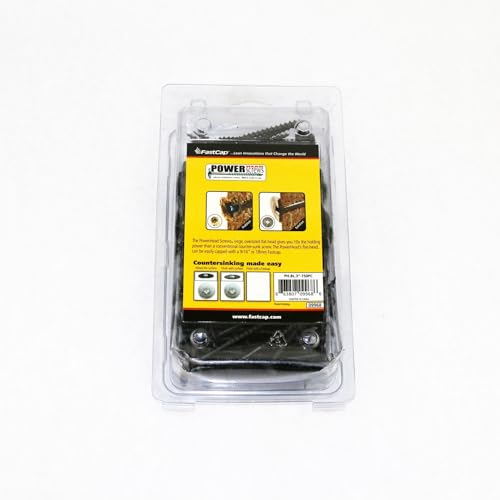 FastCap PowerHead Wood Screws, 3", #2 Square Drive, 150-Pack