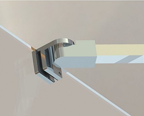 40cm / 15.7" Stainless Steel Frameless Shower Door Fixed Panel Wall-to-Glass Support Bar for 1/4" to 3/8" Thick Glass by M-Home (400mm, Chrome) 400mm