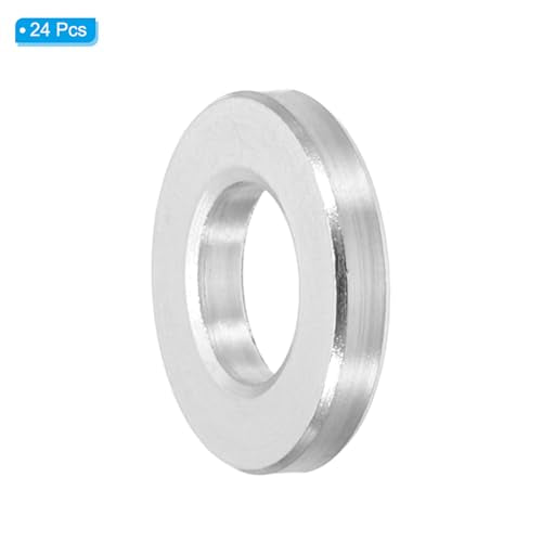 PATIKIL M6 Aluminum Spacers, 24pcs Metal Spacers for 1/4 or M6 Screw Bolts, 1/4" ID x 1/2" ID x 3/32" L Unthreaded Standoff, 6.2x12x2mm