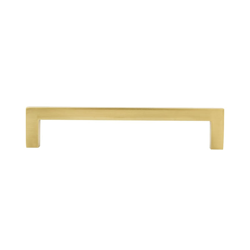 Amazon Basics Modern Square Cabinet Pulls, Kitchen Drawer Handles, 5.39-inch Length (5-inch Hole Center), Golden Champagne, 10-Pack 5.39 in (Length) (5 in Hole Center)