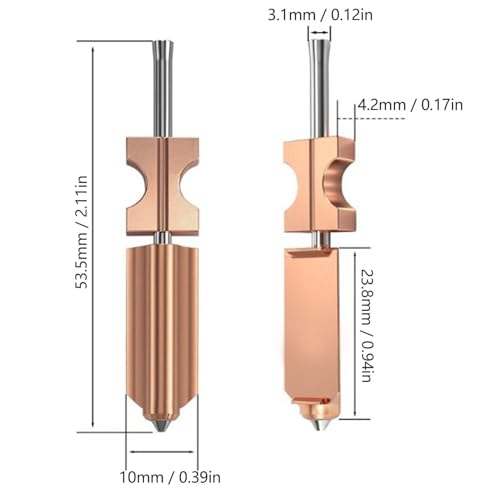 LICAEVEY 3PCS AD5X Hotend Nozzle 0.8MM All Metal, Hotend Nozzles Set with Enhanced Heat Dissipation Block for Stable Printing with Various Filaments