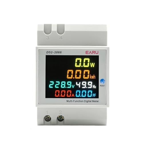 Digital Single Phase Energy Meter Tester Din Rail Electricity Usage Meter AC 110V 40-300V 100A Ampermeter Voltmeter Ammeter Voltage Amps Watt Kwh Frequency Power Factor Meter Multimeter External CT