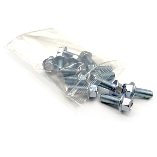 (30 Pieces) M10-1.25x20 Class 10.9 JIS Hex Flange Bolts Screws UNF Fine Full Threads Zinc Clear 30