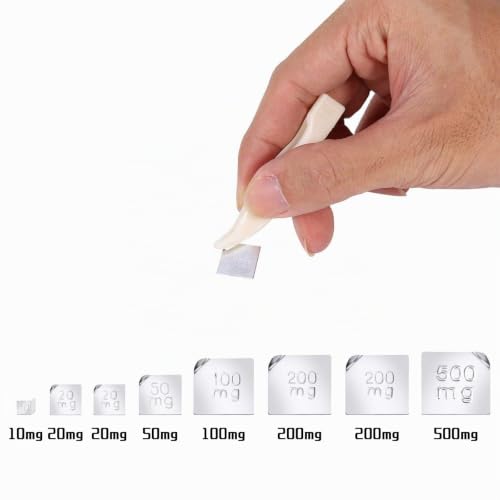 Calibration Weights Set, 17 Pieces, 10 mg-100 g Weight, Stainless Steel, Precision Accurate Calibration Weights, with Tweezers + Storage Box, for Laboratory, Jewellery, Educational Tool