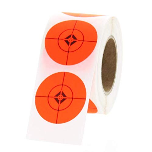 1” Fluorescent Red Target Spots - Adhesive Shooting Stickers for Aiming - Targeting Pasters for Accuracy Training - 250 Bright Self-Adhesive Dots per Roll | LabelValue