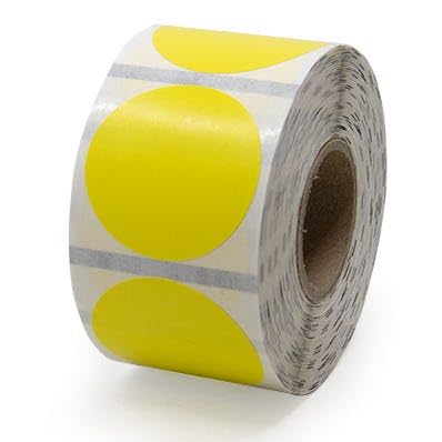 Yellow 1.25" Circle Direct Thermal Labels