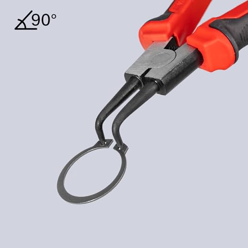 HAUTMEC 5-Piece Snap Ring Pliers Set, 7" Internal/External Circlip Pliers with Straight, 90° Bent & Flag Tip Lock Ring Pliers, Forged CRV Steel, for Automotive & Machinery