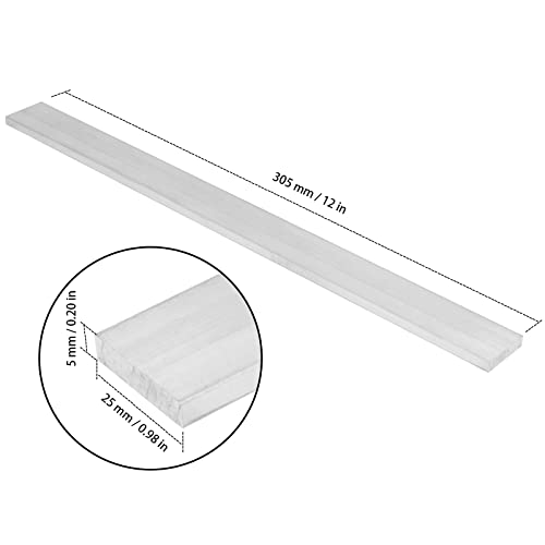 10 PCS 12 inch Length Aluminum Bar, 6061 Aluminum Flat Bar, 3/16 Inch Thickness × 1 Width Inch General Purpose Plate Aluminum Bar, Metal Aluminum Strips,