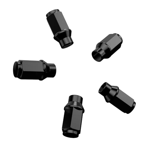 24pcs Black Bulge Lug Nuts - Metric 14x1.5 Thread Size - 1.75 inch Length - ET Style - Cone Conical Taper Seat Shank - Closed End - Compatible with 6Lug Vehicles and Aftermarket Wheels