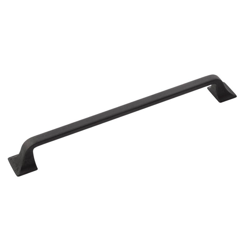 Hickory Hardware 1 Pack Solid Core Kitchen Cabinet Pulls, Luxury Cabinet Handles, Hardware for Doors & Dresser Drawers, 8-13/16 Inch (224mm) Hole Center, Black Iron, Forge Collection 8-13/16 Inch Center to Center