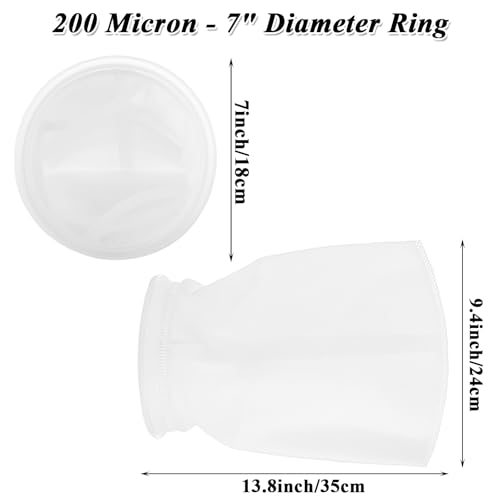 10 Pack Filter Bags 7 Inch Filter Sock, Filter Socks 7 Inch 12 Inch Long 200 Micron Felt Filter Sock, Felt Filter Sock for Aquarium, Industry, Chemical, Water Liquid Filter Bags