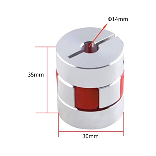 CHANCS D30 L35 Plum Model Motor Shaft Coupling Flexiable Coupler Aluminium Inner Diameter 14mm to 14mm for 3D Printer CNC Machine 14-14mm D30L35