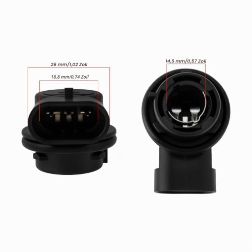 Pack of 2 Daytime Running Light Lamp Holder 3-Pin Compatible with Fiat Panda 2012 On