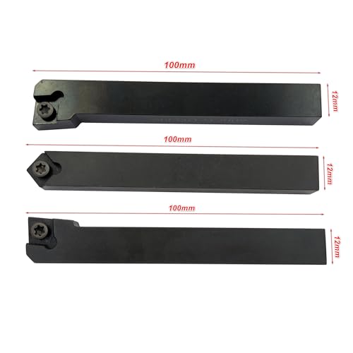 1/2 Inch Turning Chisel 12 mm SCLCR1212H09 + SCLCL1212H09 + SCMCN1212H09 Turning Chisel CNC Lathe Excircle Lathe Tool Holder Set and 10 Pieces CCMT09T304 / CCMT32.51 Indexable Carbide Lathe Turning 1/2 Inch