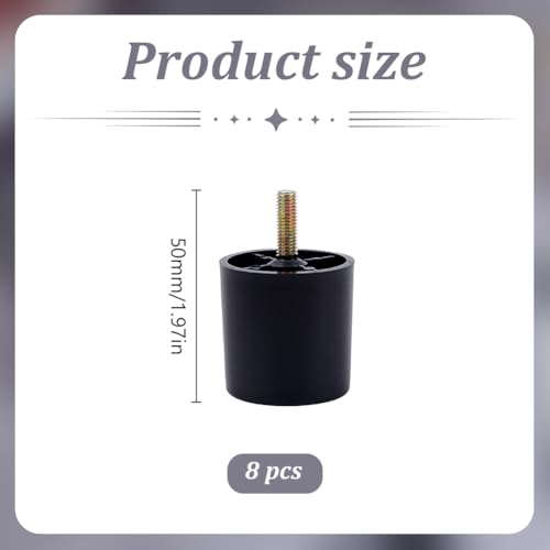 WEBEEDY 8 PCS Laser Engraving Machine Riser Black Circle Laser Engraver Raisers 50mm Risers for B1 Laser Cutter and Engraver Machine 25mm/1 Inch M8 Screw Risers,Laser Engraver Accessories