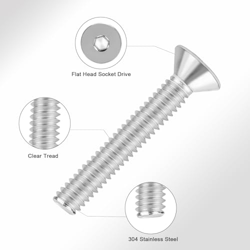 3/8-16x2 Flat Head Socket Cap Screws Bolts 30pcs HS/JXLS-03 3/8-16x2"